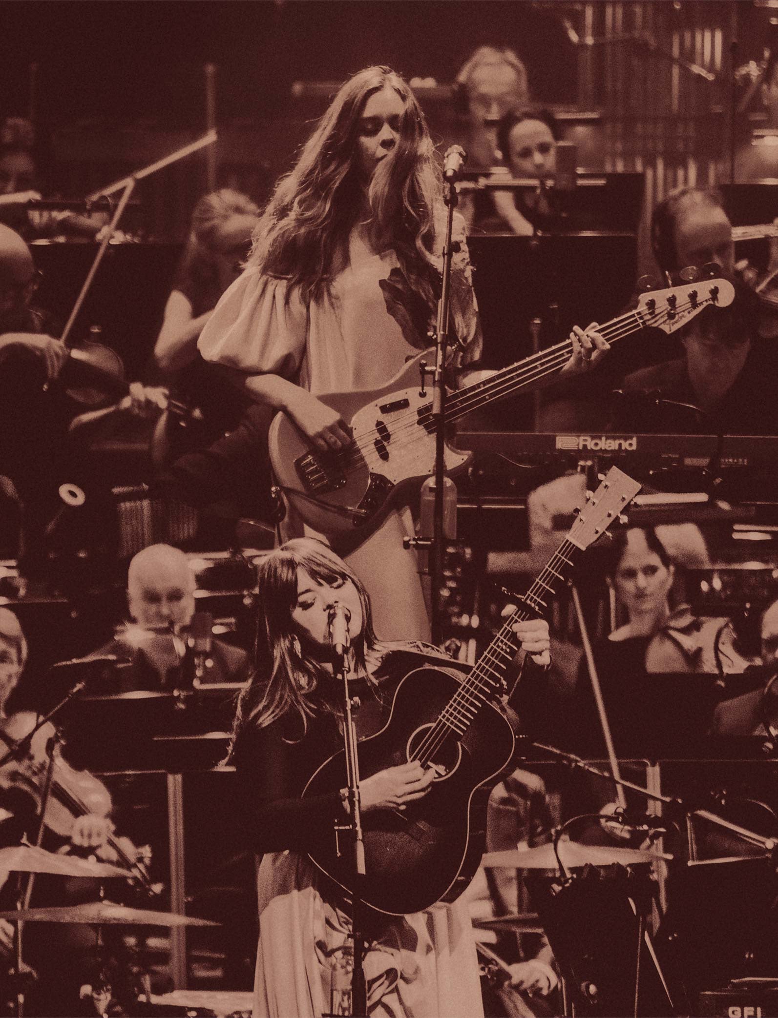 Sepia toned photo of the band